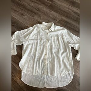 wilfred free white cotton button down